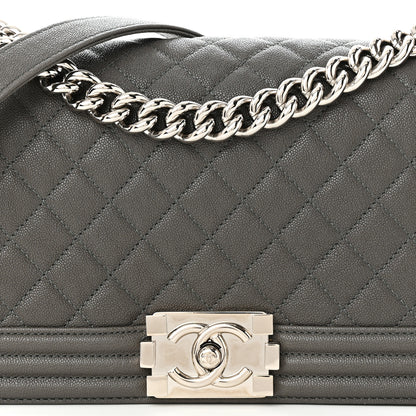 Chanel Caviar Quilted Medium Boy Flap Grey 8 of 13