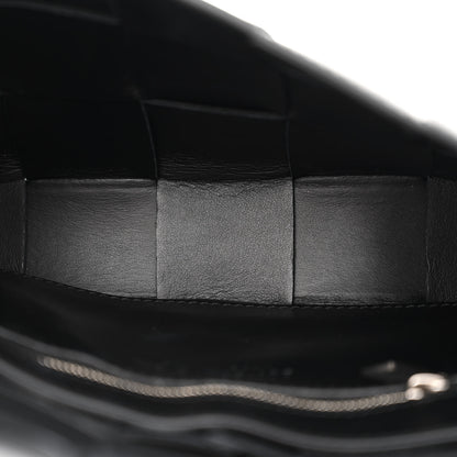 Bottega Veneta Calfskin Maxi Intreccio Cassette With Strap Bag Black 5 of 9