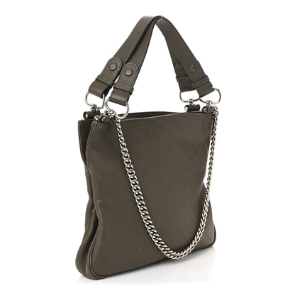 Gucci Sakai Be Green Calfskin Diagonal Stitched Small Blondie Tote Craclet Brown 3 of 11