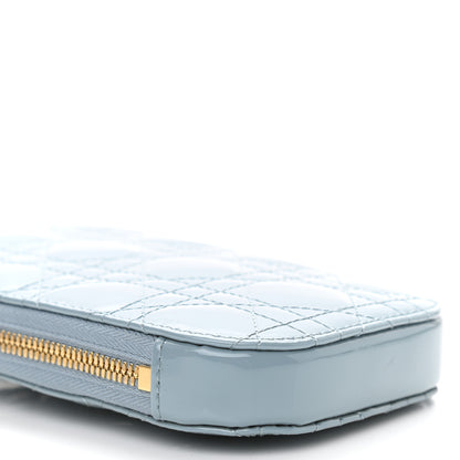 Christian Dior Patent Cannage Lady Dior Phone Holder Cloud Blue 8 of 9