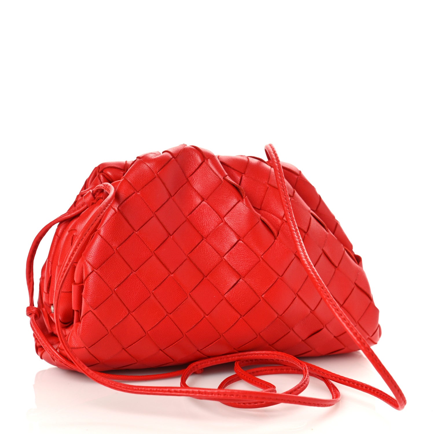 Bottega Veneta Nappa Intrecciato The Mini Pouch Bright Red 2 of 11