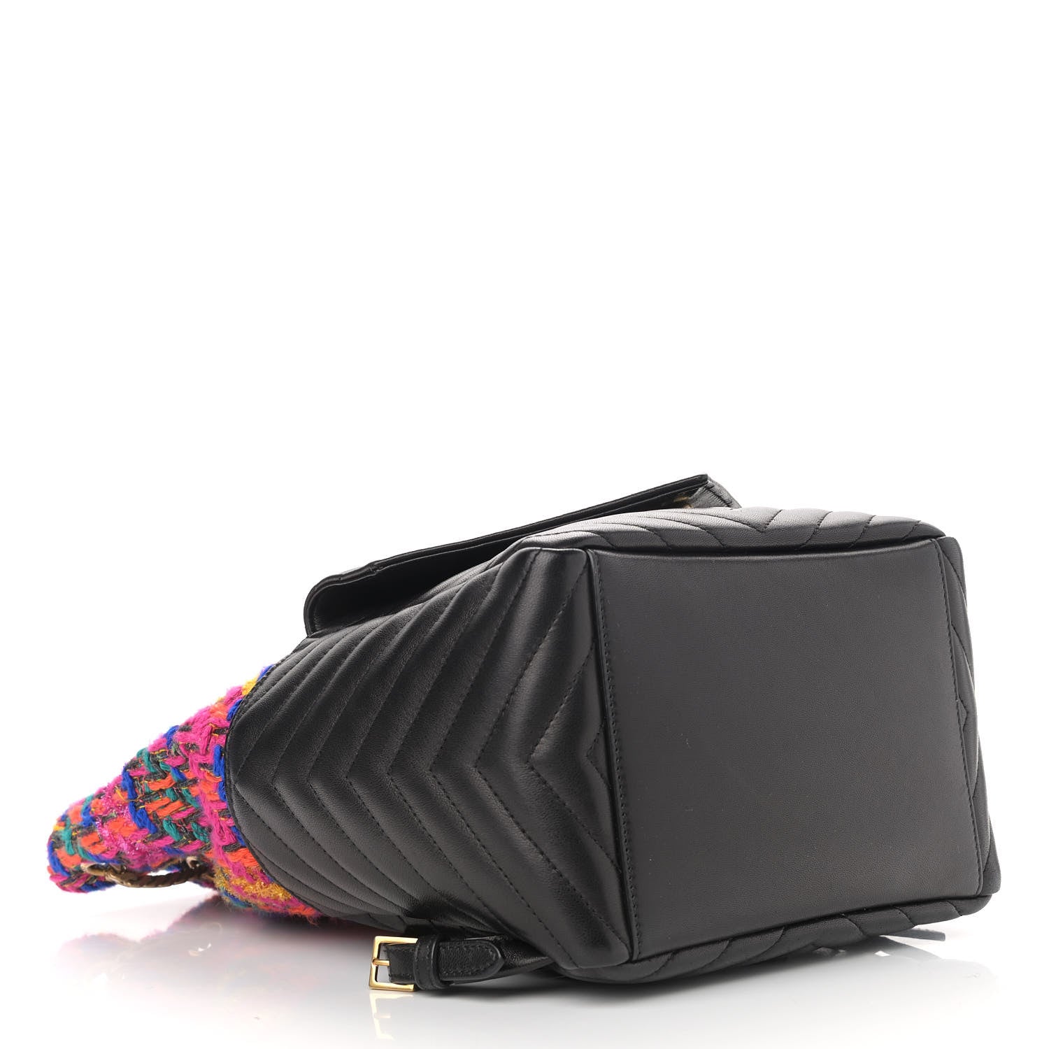 Saint Laurent Tweed Lambskin Matelasse Monogram Joe Backpack Black Rosso Multicolor 4 of 10