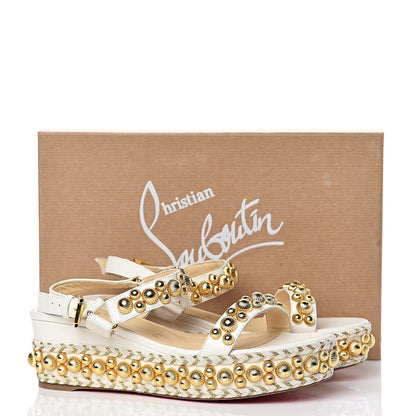 Christian Louboutin Shiny Nappa Rondaclou 60 Platform Sandals 37 Latte 8 of 8