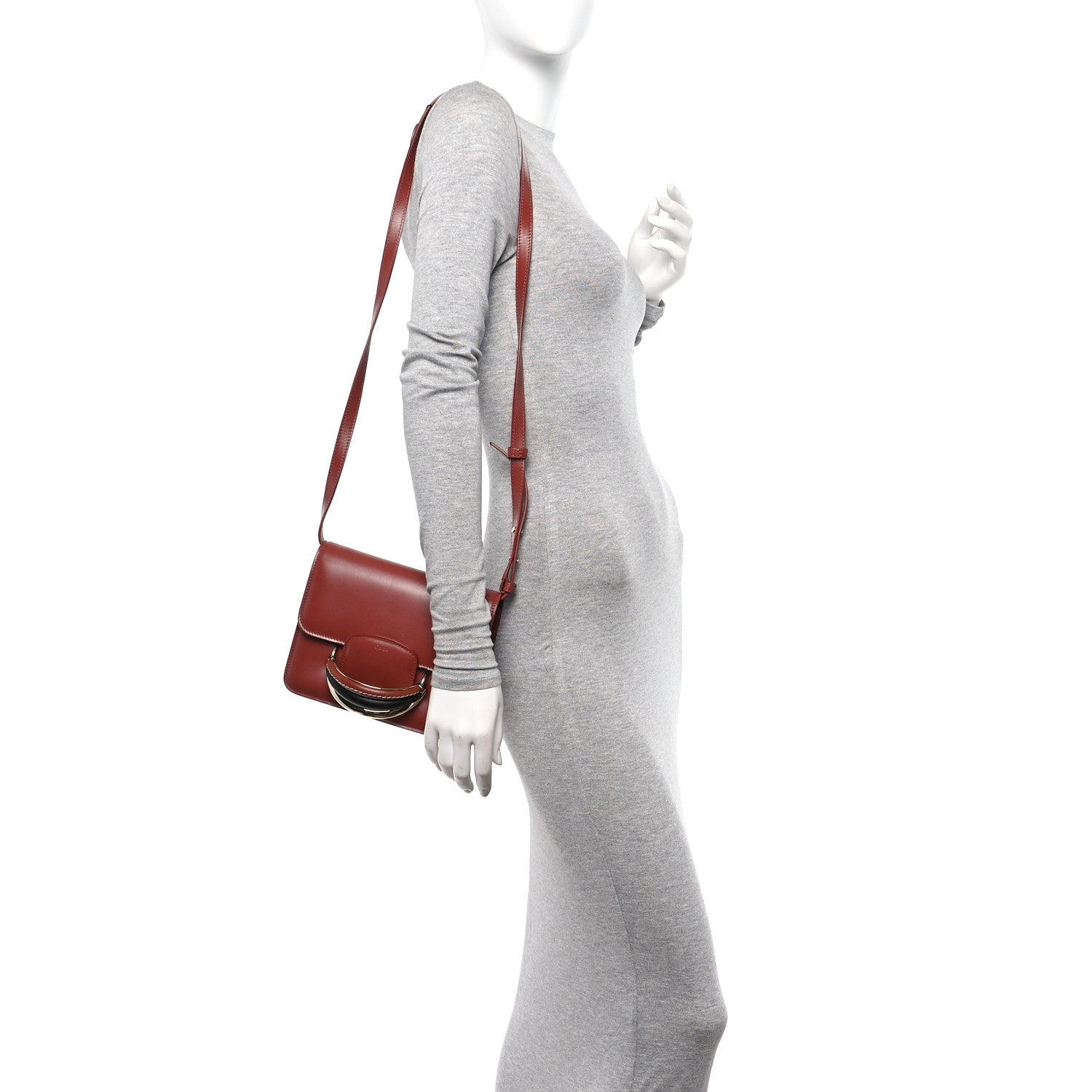 Chloe Calfskin Kattie Shoulder Bag Sepia Brown 2 of 9