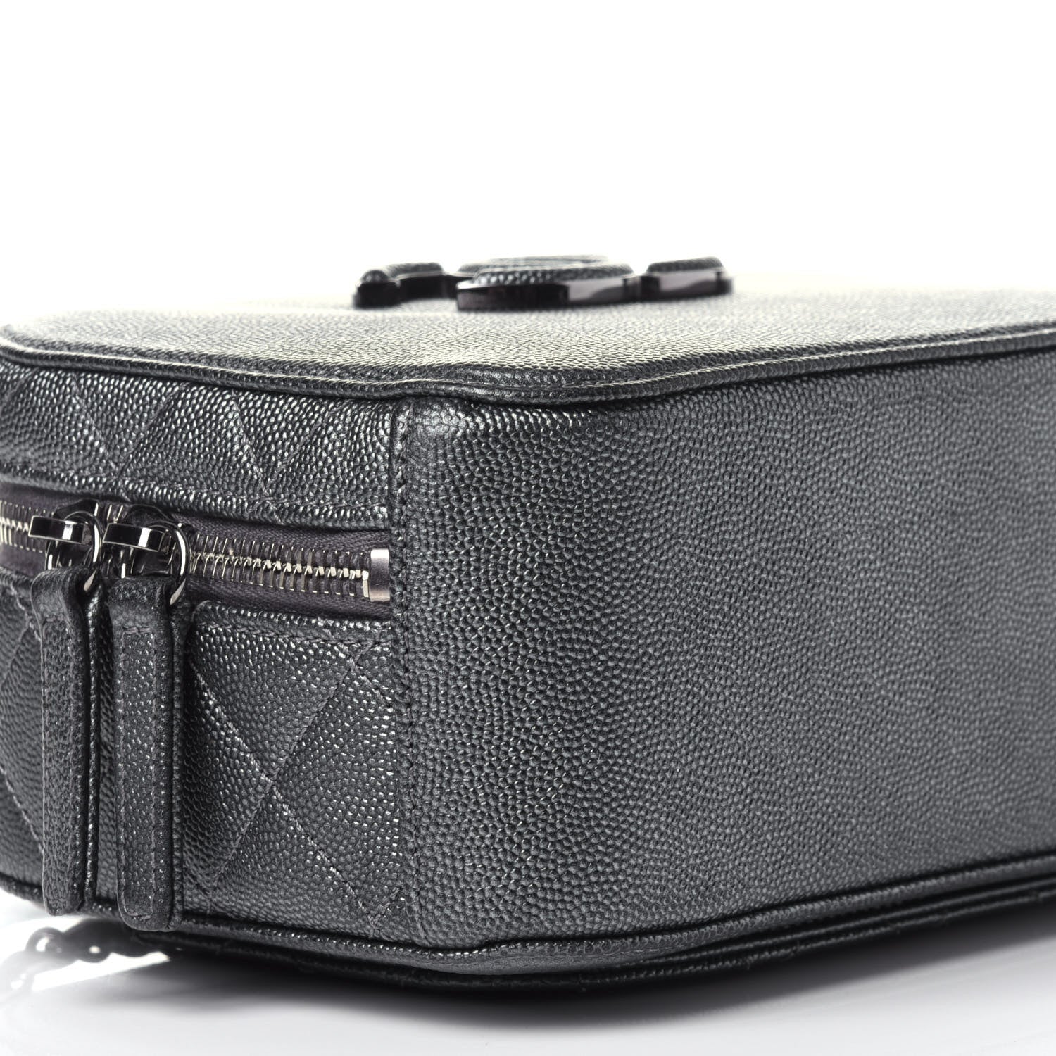 Chanel Metallic Caviar Small Coco Curve Vanity Bag Black Ruthenium 7 of 11