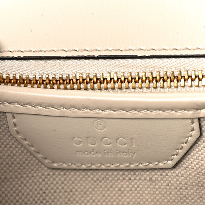 Gucci Calfskin Web Geometric Print Small Bamboo 1947 Top Handle Bag White Multi 7 of 12