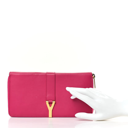 Saint Laurent Calfskin Classic Y Ligne Zip Around Wallet Fuchsia 2 of 6