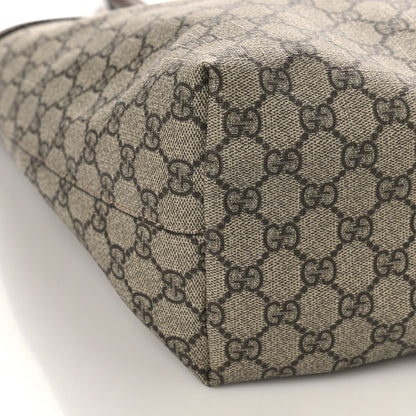 Gucci GG Supreme Monogram Textured Calfskin Web Medium Ophidia Shopping Tote Beige Ebony New Acero 9 of 10