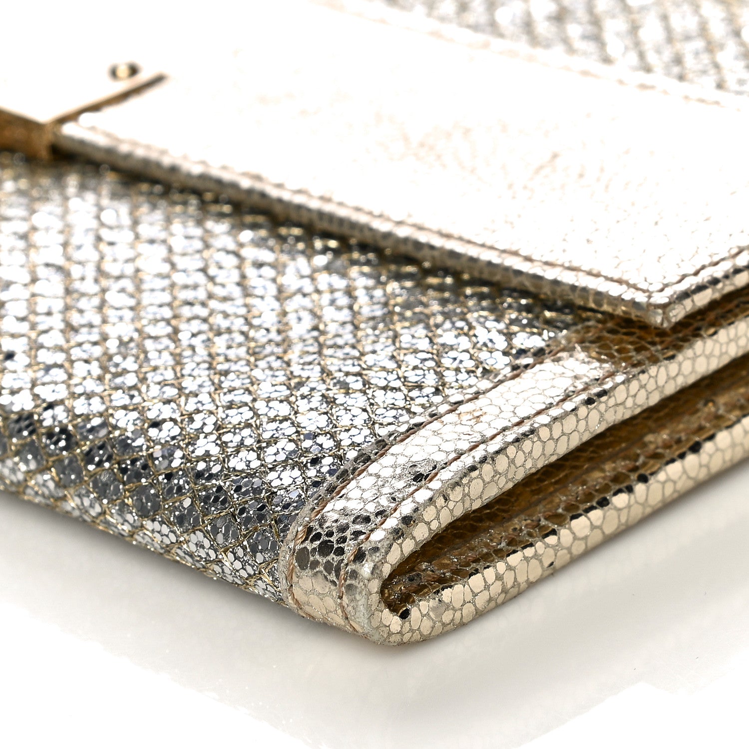 Jimmy Choo Glitter Fabric Reese Clutch Wallet Metallic 10 of 11