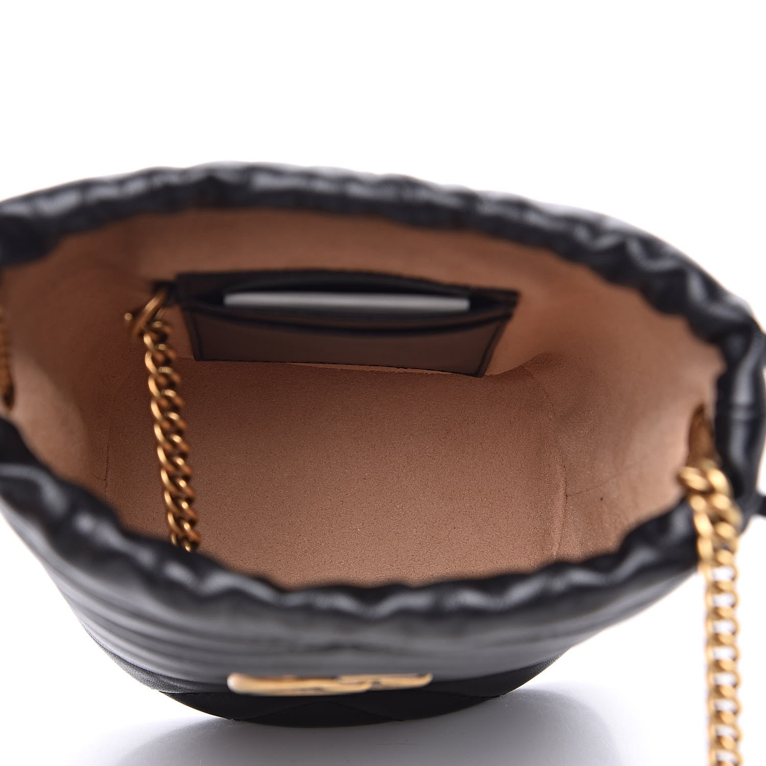 Gucci Calfskin Matelasse Mini GG Marmont 2.0 Bucket Bag Black 5 of 12