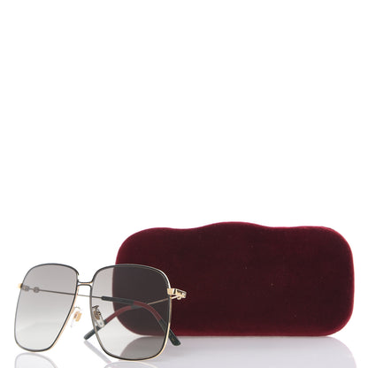 Gucci Web Rectangular Frame Interlocking G Sunglasses GG0394S Green Red 8 of 8