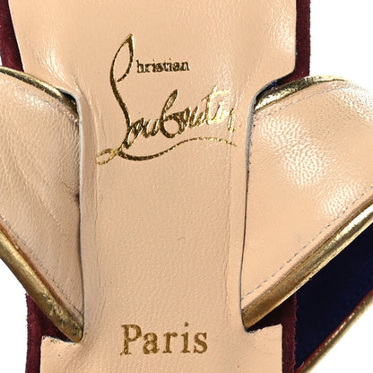 Christian Louboutin Veau Velours Plaform Sandals 35.5 Gold Multicolor 6 of 7