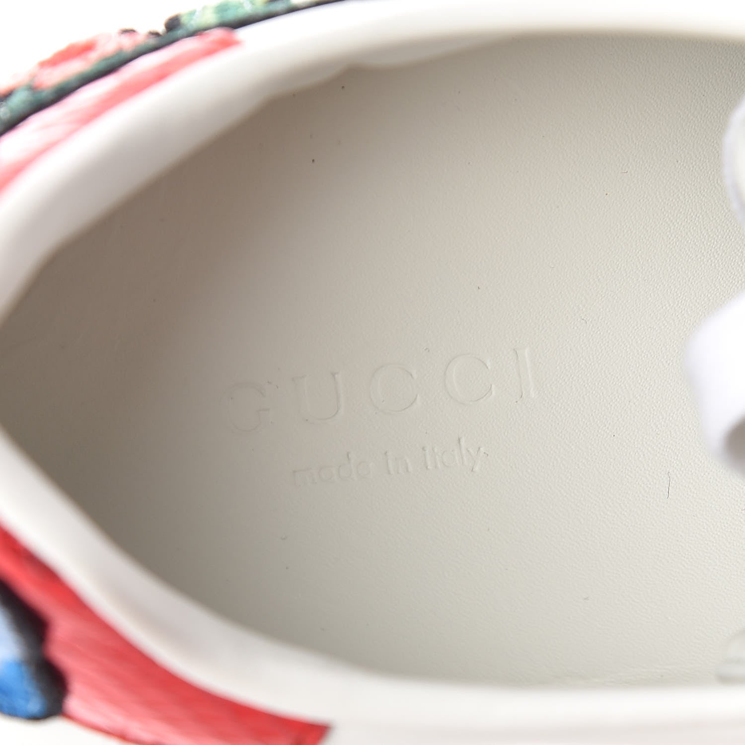 Gucci Calfskin Web Floral Embroidered Womens Ace Sneakers 35.5 White 7 of 8