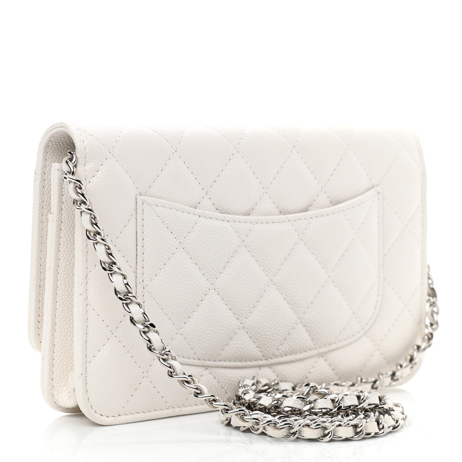 Chanel Caviar Quilted Wallet On Chain WOC White 3 of 12
