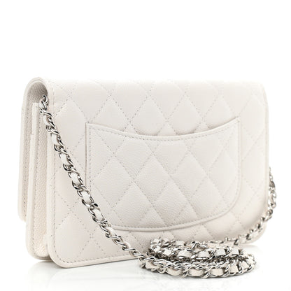 Chanel Caviar Quilted Wallet On Chain WOC White 3 of 12