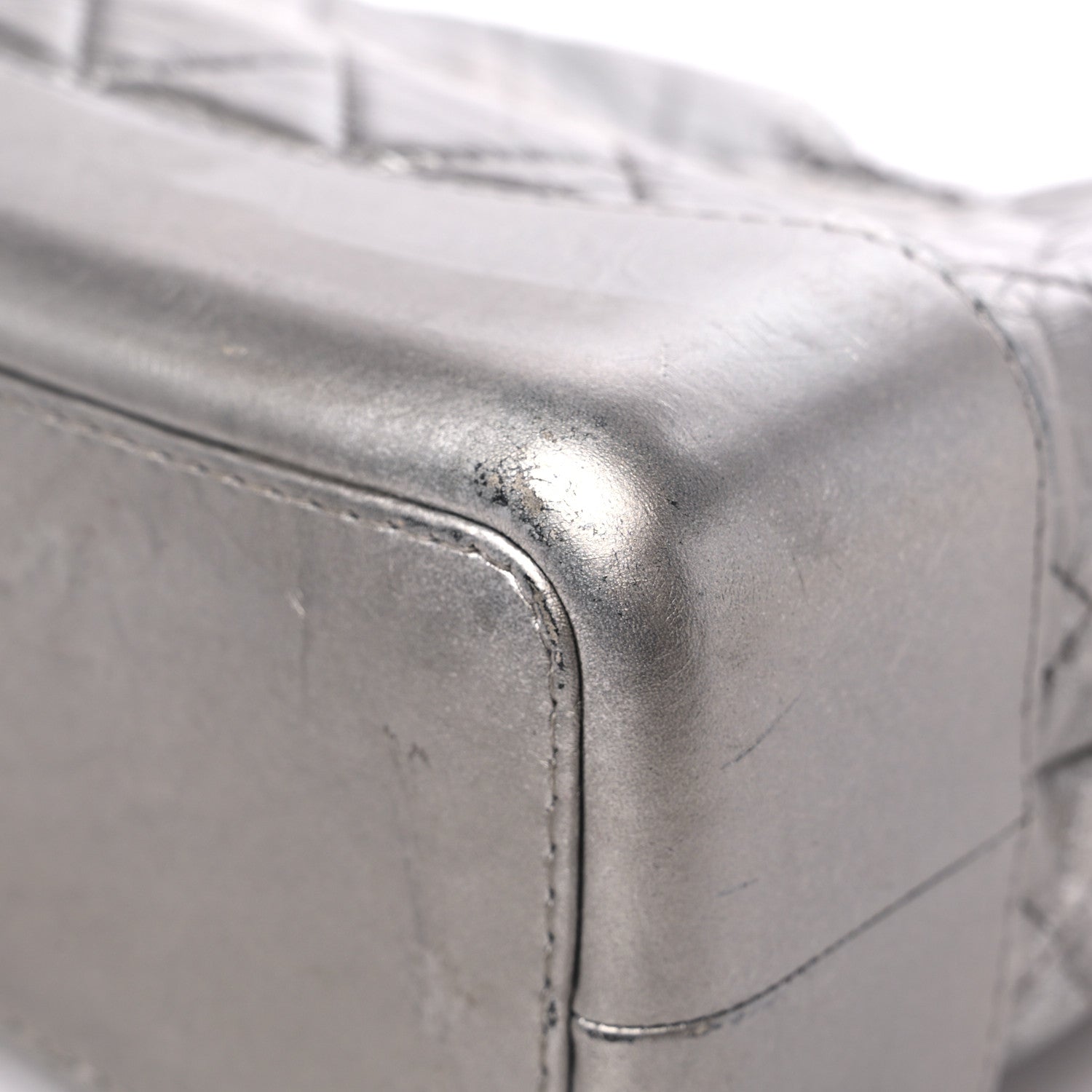 Chanel Metallic Crumpled Calfskin Quilted Small Gabrielle Backpack Silver 9 of 14