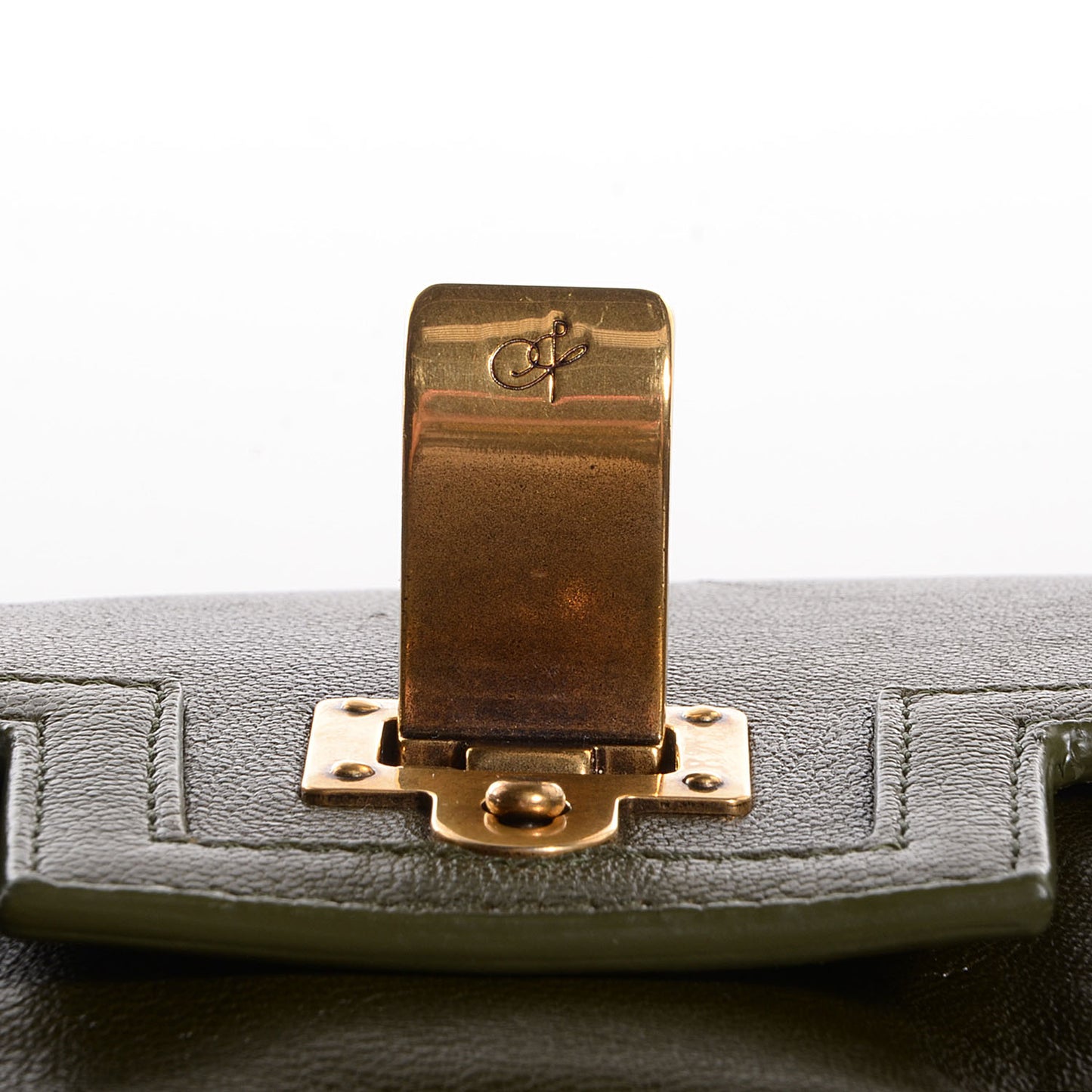 Leather PS1 Mini Messenger Bag Military