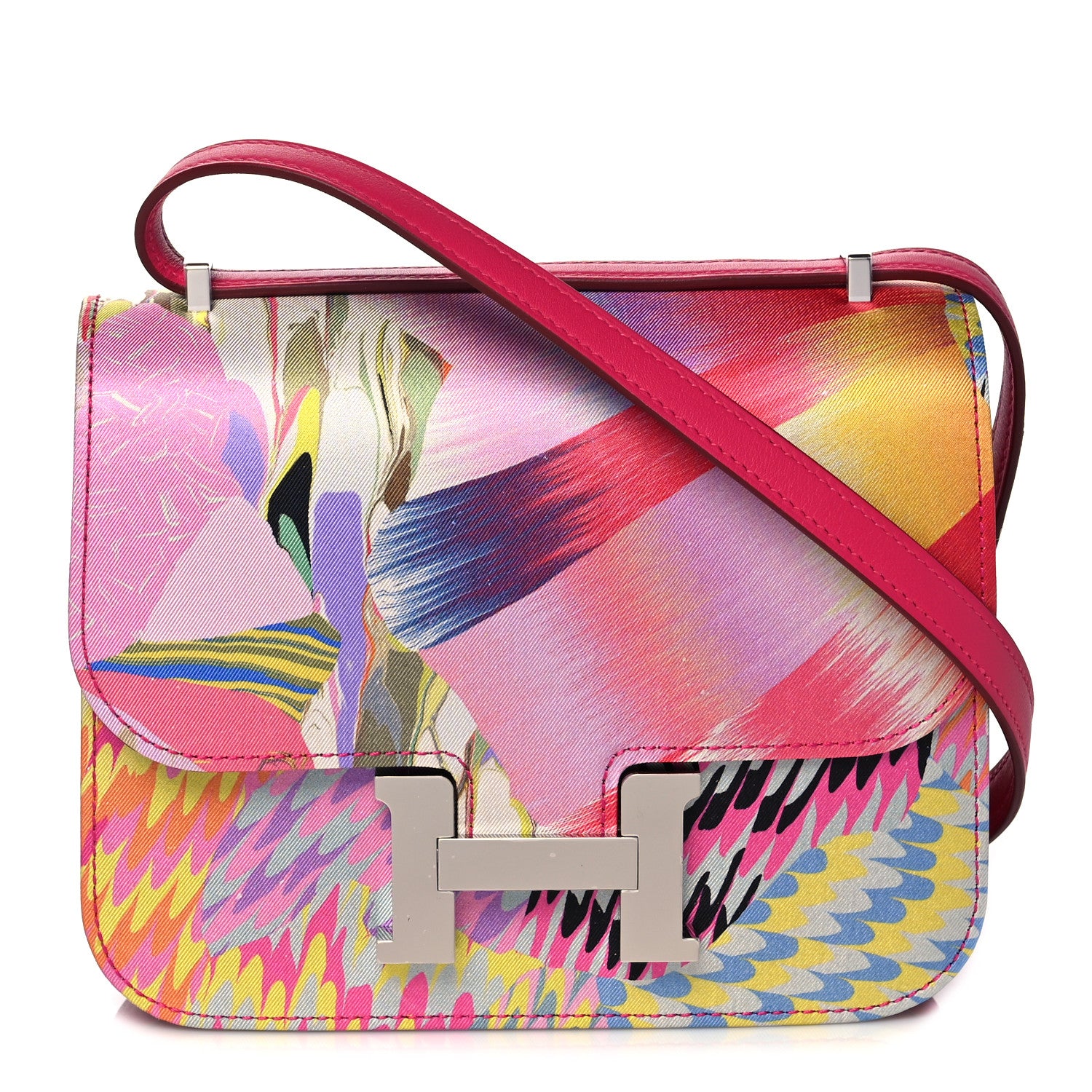 Hermes Swift Silk Marble Printed Constance 18 Rose Azalee Rose Mexico 1 of 10