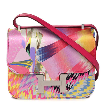 Hermes Swift Silk Marble Printed Constance 18 Rose Azalee Rose Mexico 1 of 10