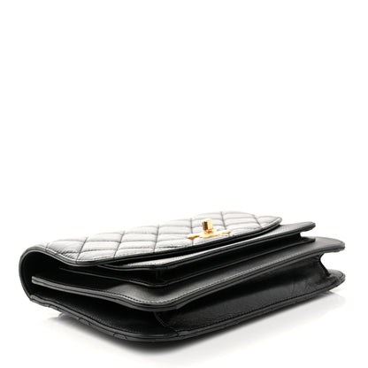 Chanel Calfskin Caviar Quilted Chain Handle Flap Black 4 of 10