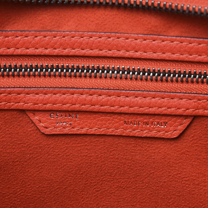 Celine Drummed Calfskin Mini Luggage Coquelicot 6 of 11