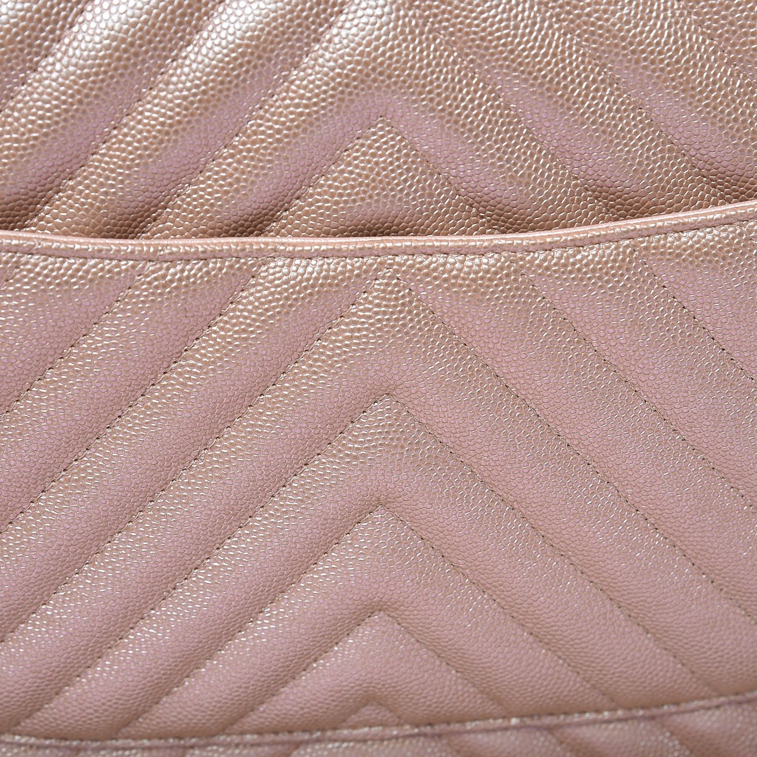 Chanel Metallic Caviar Chevron Quilted Jumbo Double Flap Light Gold 9 of 10
