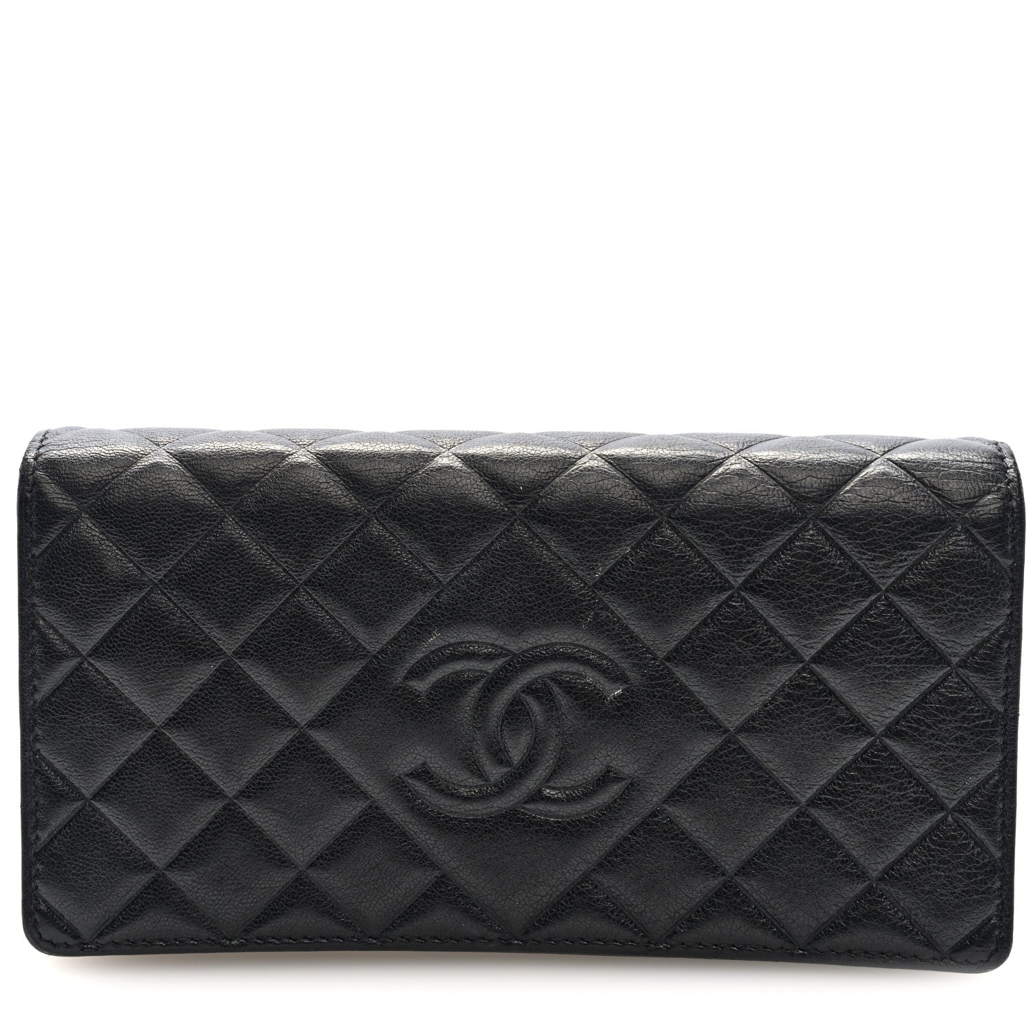 Chanel Lambskin Quilted Timeless CC Large Gusset Flap Wallet Black 1 of 7