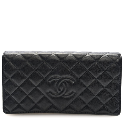 Chanel Lambskin Quilted Timeless CC Large Gusset Flap Wallet Black 1 of 7