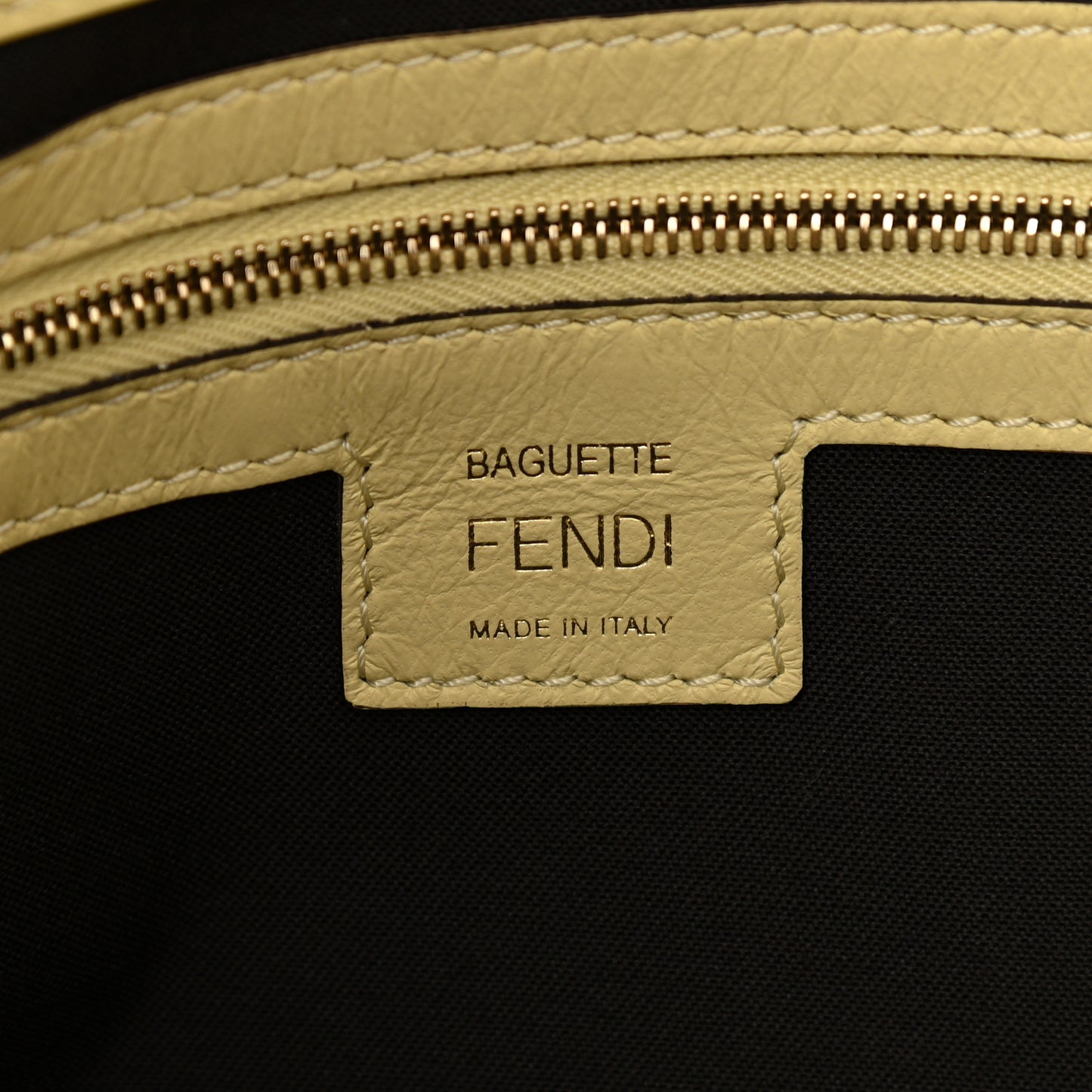 Nappa FF 1974 Embossed Large Baguette Banana