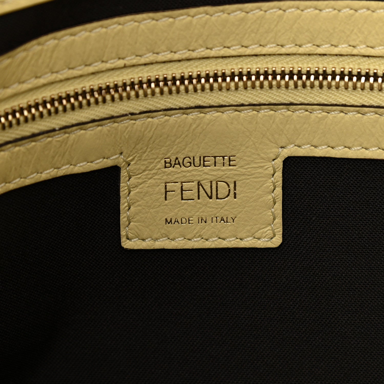 Fendi Nappa FF 1974 Embossed Large Baguette Banana 6 of 12