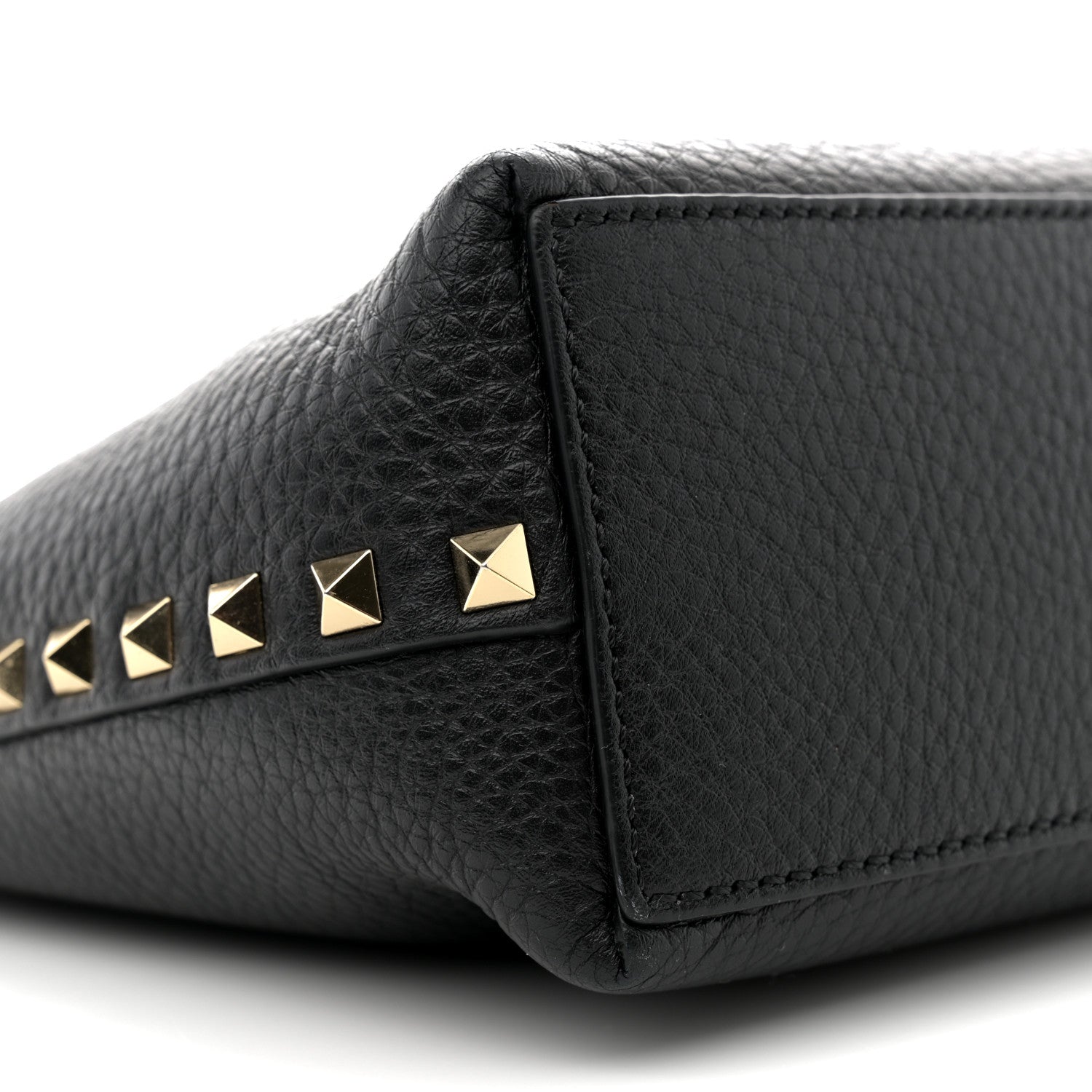 Valentino Garavani Grained Calfskin Small Rockstud Flip Lock Tote Black Rose Quartz 13 of 16