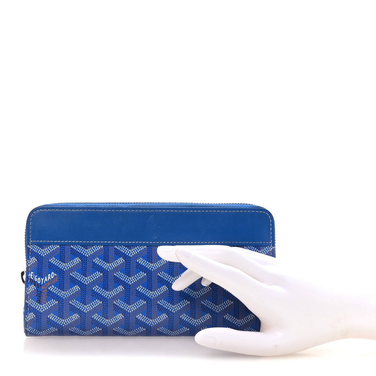 Goyard Goyardine Matignon Zip Around GM Wallet Sky Blue 2 of 8