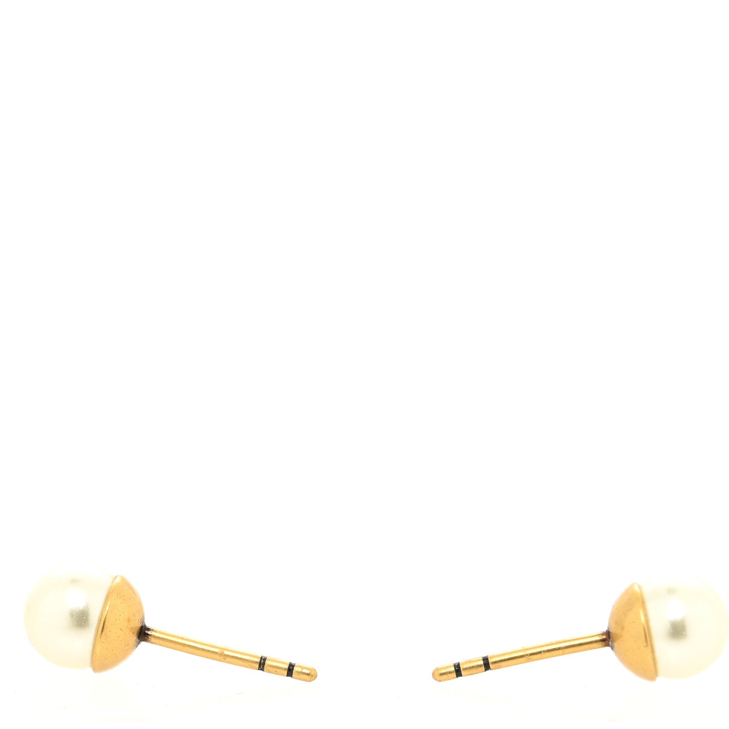 Christian Dior Pearl Crystal Tribal Pendant Earrings Antique Gold 2 of 3