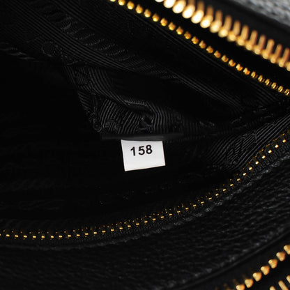 Prada Vitello Phenix Double Zip Crossbody Bag Black 8 of 8