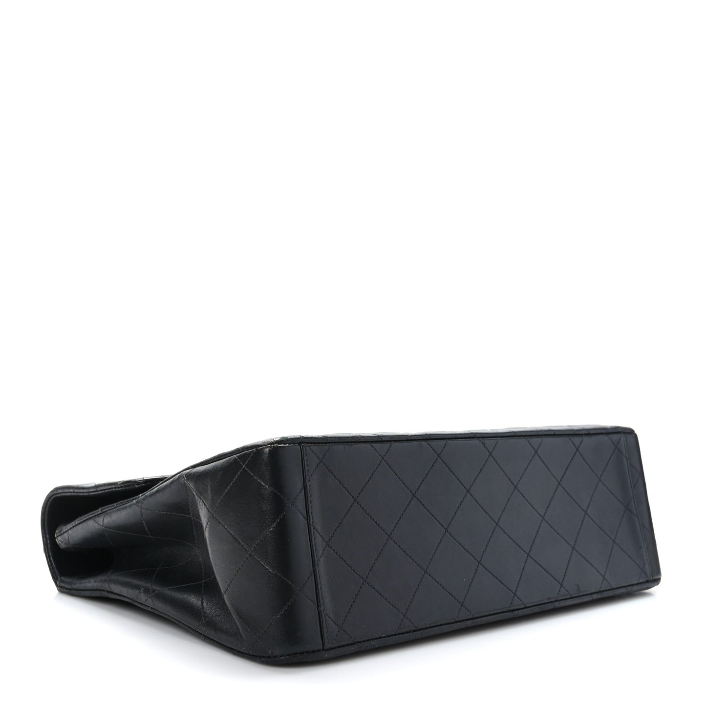 Lambskin Quilted XL Jumbo Single Flap Black
