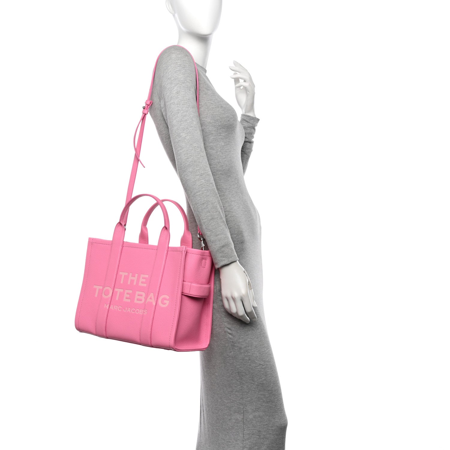 Marc Jacobs Grained Calfskin Medium The Tote Bag Petal Pink 3 of 11