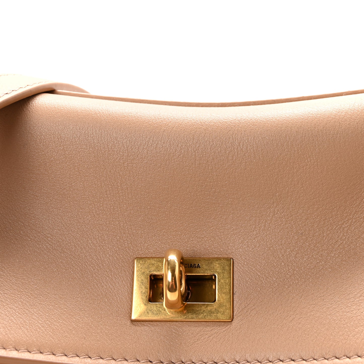 Natural Smooth Calfskin Medium Rodeo Top Handle Handbag Latte