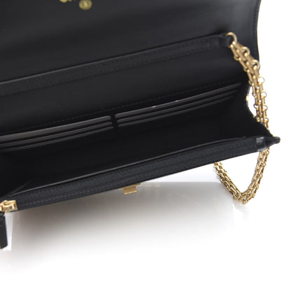 Chanel Calfskin Crocodile Embossed Graffiti 2.55 Cocodile Reissue Wallet On Chain WOC Black Gold 5 of 12