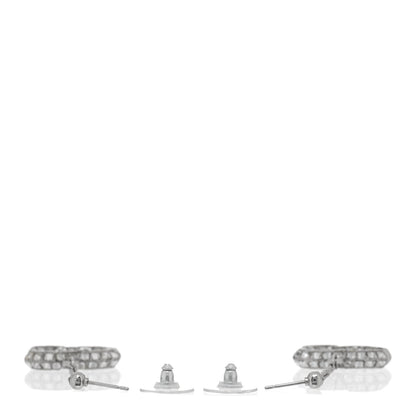 Chanel Baguette Crystal CC Drop Earrings Silver 3 of 5