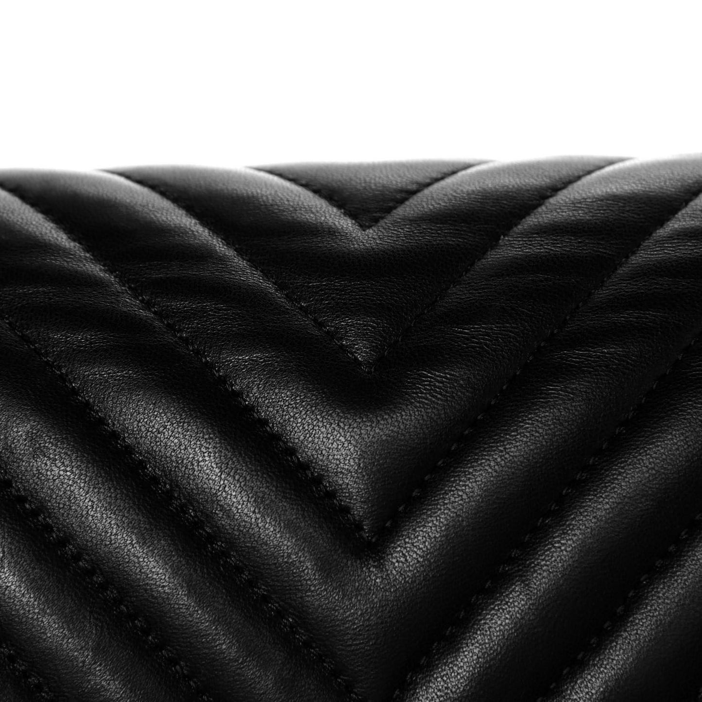 Lambskin Chevron Quilted Medium Double Flap So Black