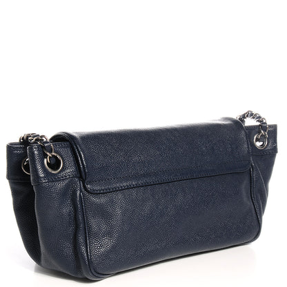 Chanel Caviar Outdoor Ligne Accordion Flap Navy Blue 3 of 7