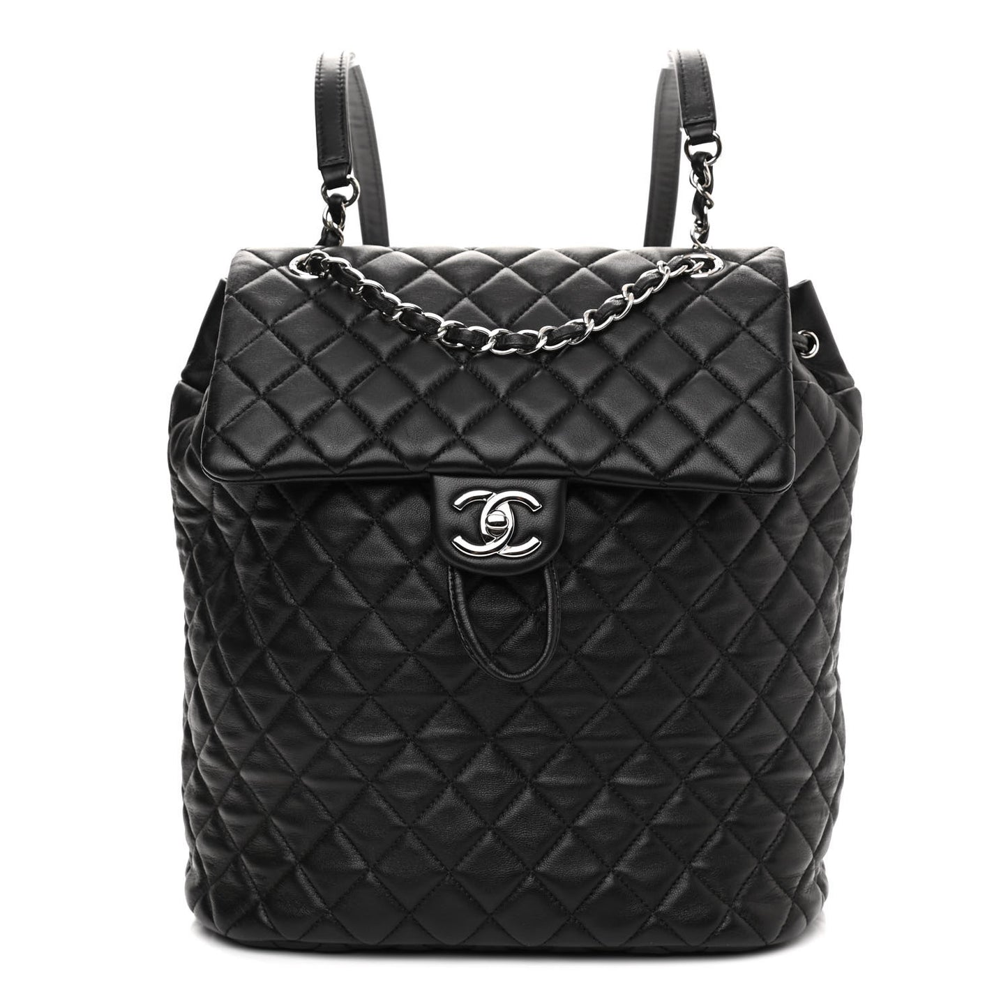 Calfskin Quilted Large Urban Spirit Backpack Black