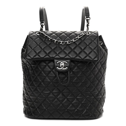 Chanel Calfskin Quilted Large Urban Spirit Backpack Black 1 of 10