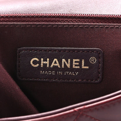 Chanel Calfskin Quilted Gold Bar Flap Burgundy 7 of 10