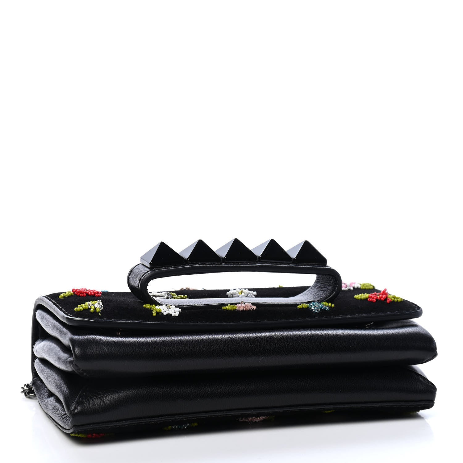 Valentino Garavani Velvet Embroidered Va Va Voom Shoulder Bag Black 4 of 8