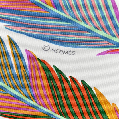 Hermes Silk Giant Toucans De Paradis Scarf 140 White Bleu Multicolor 3 of 11