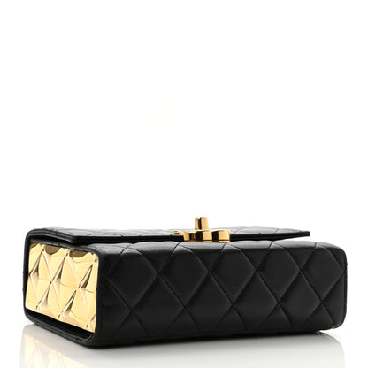 Chanel Lambskin Quilted Mini Golden Plate Flap Black 4 of 12