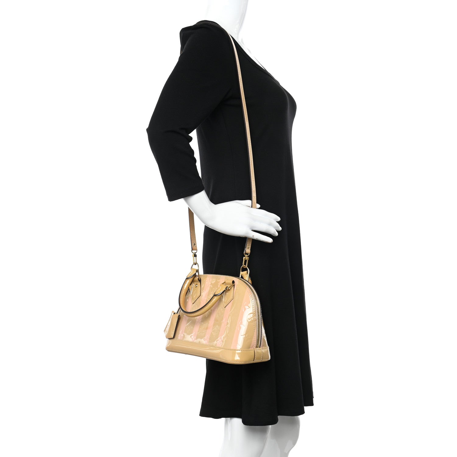 Louis Vuitton Vernis Rayures Alma BB Dune 2 of 15