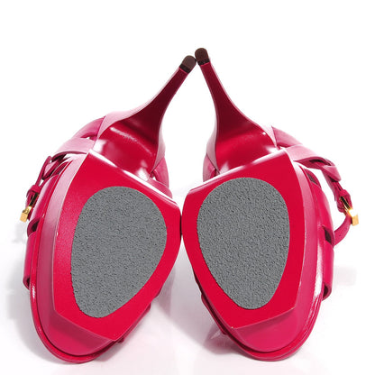 Saint Laurent Calfskin Tribute 105 Platform Sandals 39 Fuchsia 5 of 7