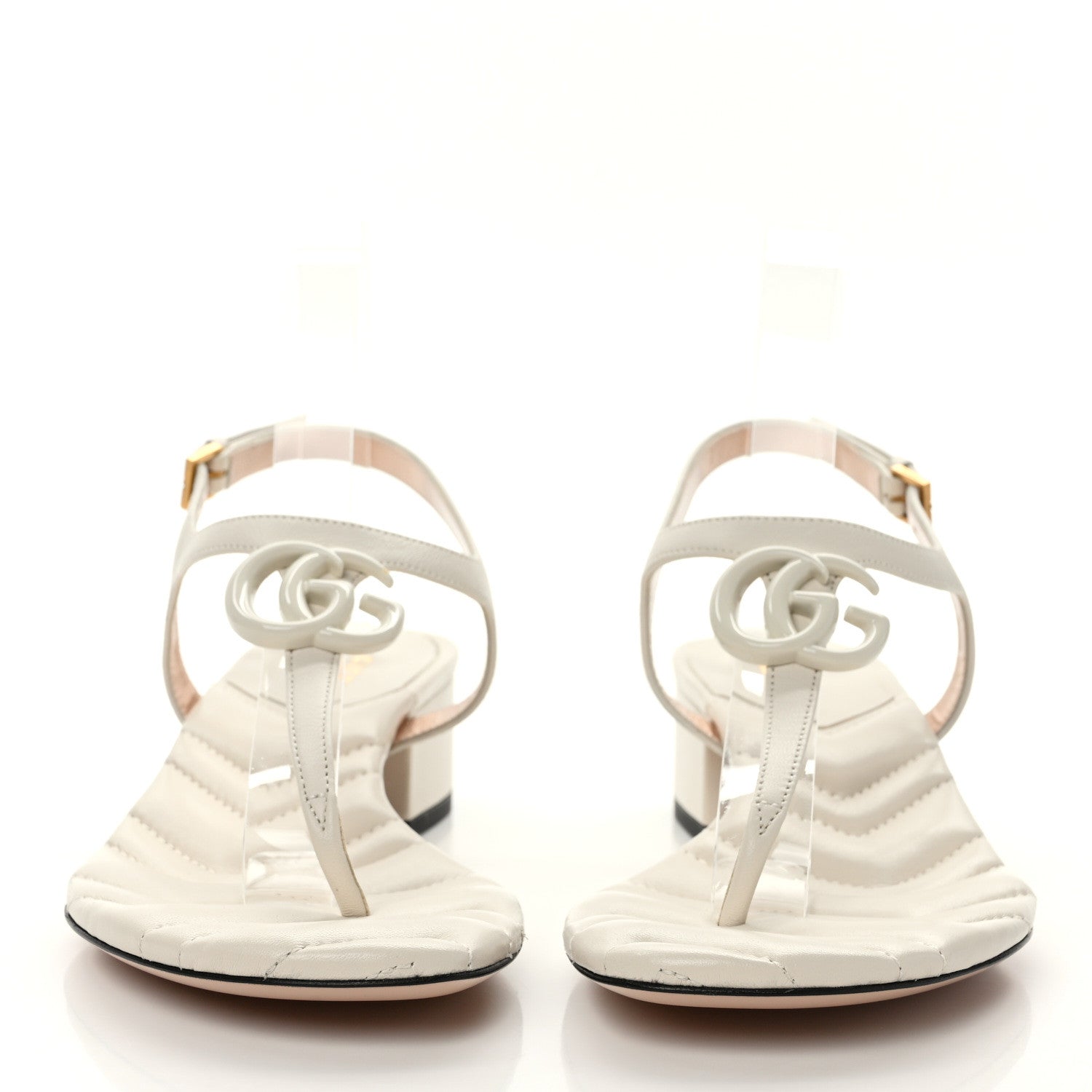 Gucci Nappa Matelasse Double G 35mm Thong Sandals 38.5 Mystic White 3 of 8